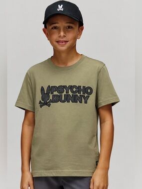 Psycho Bunny Olive Green Short Sleeve Logo Tee